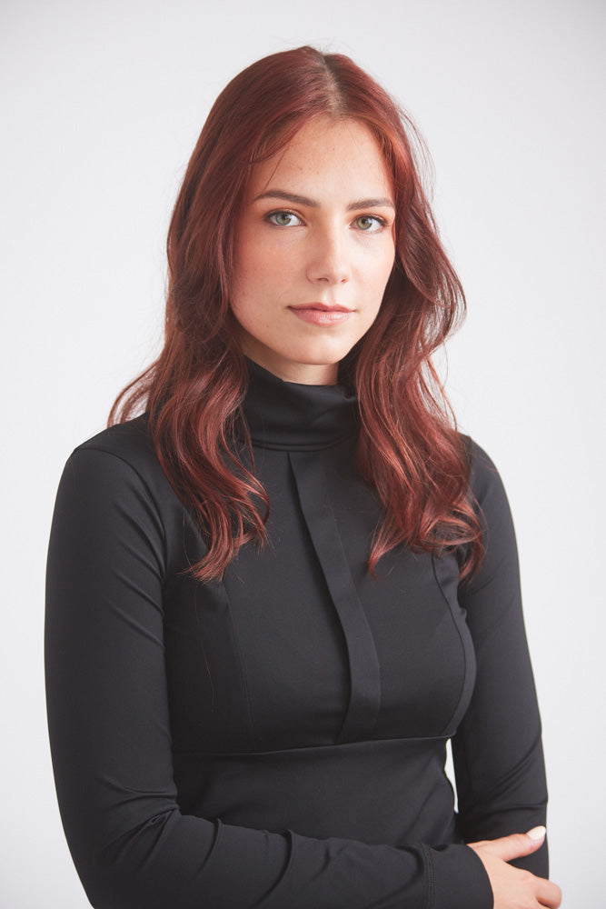 Haley | UV Riding Base-layer  | Turtleneck Sun-shirt | Black