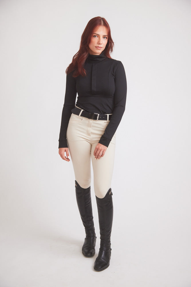 Haley | UV Riding Base-layer  | Turtleneck Sun-shirt | Black