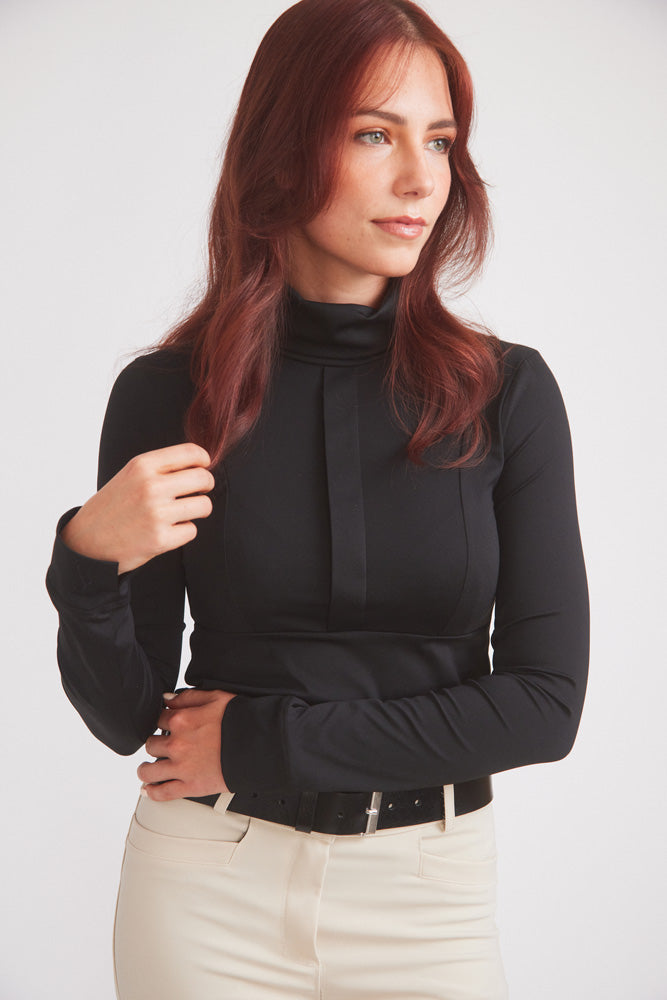 Haley | UV Riding Base-layer  | Turtleneck Sun-shirt | Black