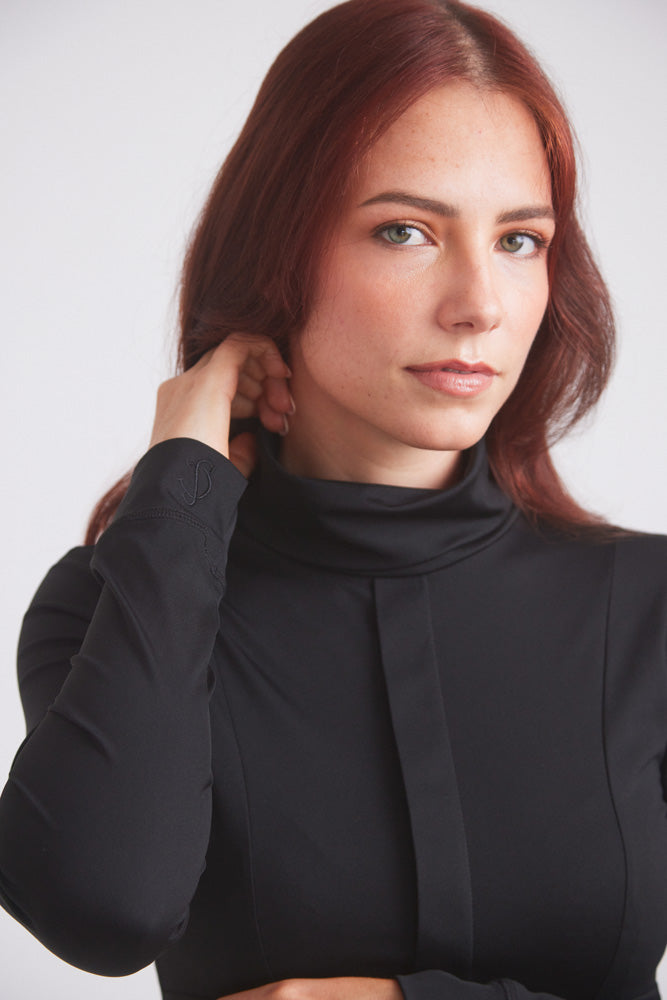 Haley | UV Riding Base-layer  | Turtleneck Sun-shirt | Black