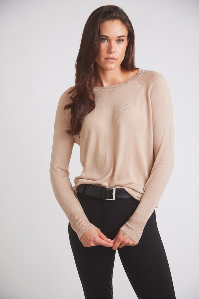 Theo | Lightweight Warm-Up Riding Sweater | Oat