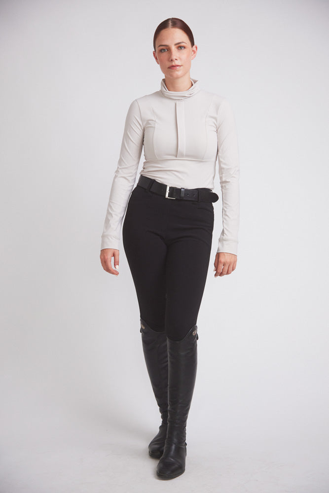 Haley | UV Riding Base-layer | Turtleneck Sun-shirt | Stone