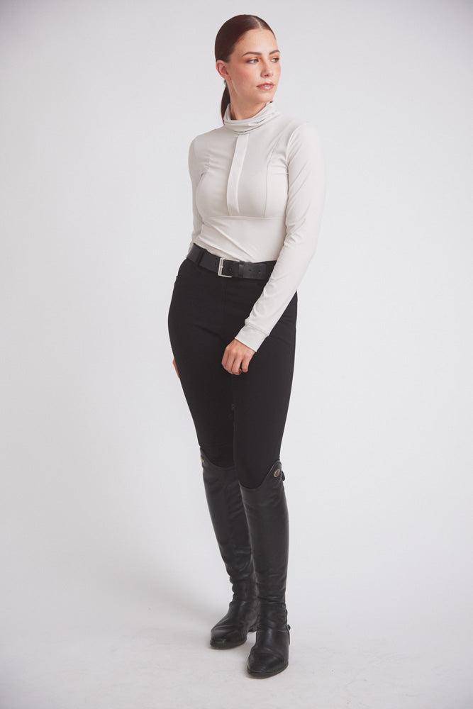 Haley | UV Riding Base-layer | Turtleneck Sun-shirt | Stone
