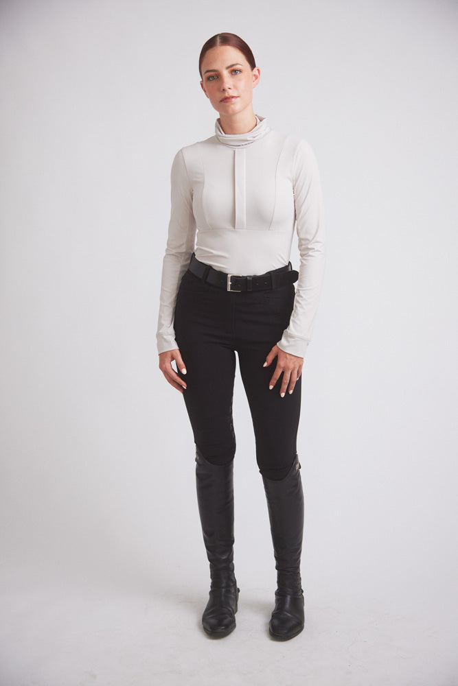 Haley | UV Riding Base-layer | Turtleneck Sun-shirt | Stone