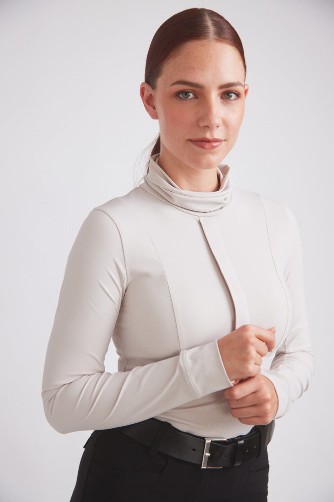 Haley | UV Riding Base-layer | Turtleneck Sun-shirt | Stone