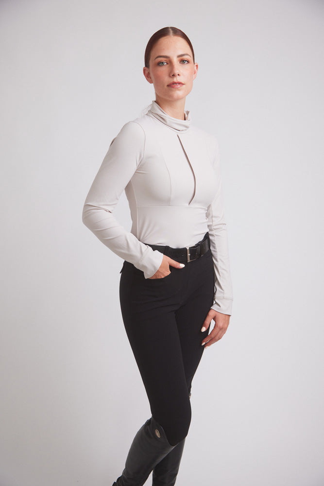 Haley | UV Riding Base-layer | Turtleneck Sun-shirt | Stone