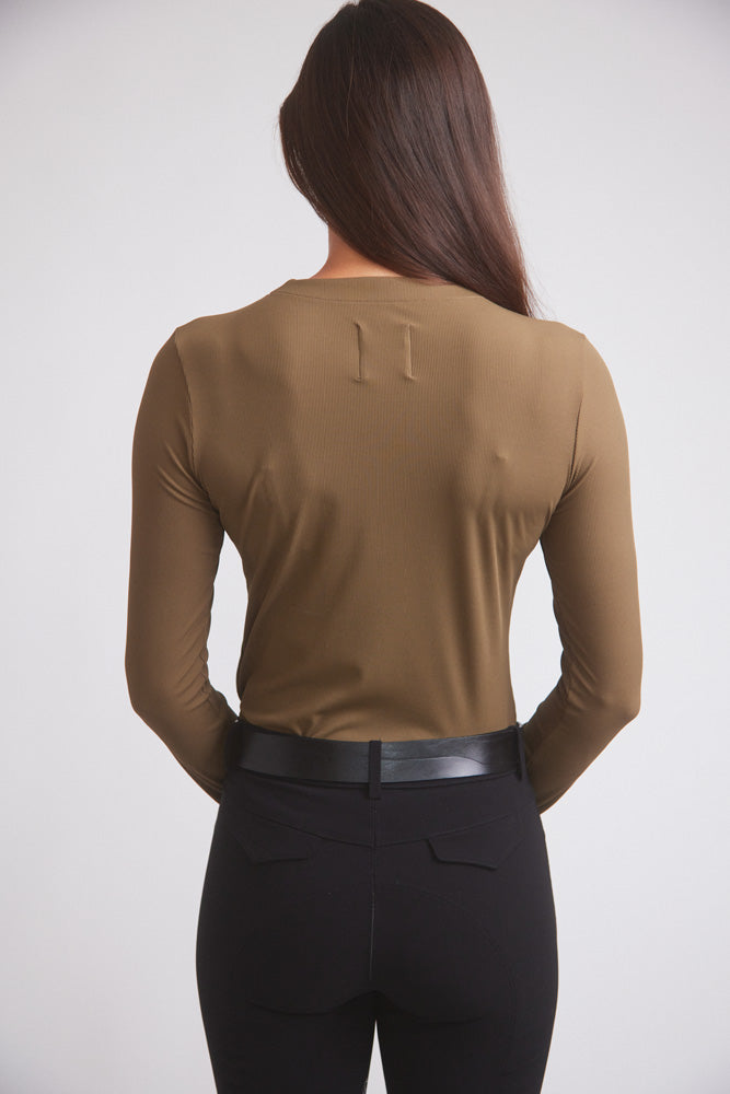 Carol | Performance Crewneck Riding Top | Force Rib