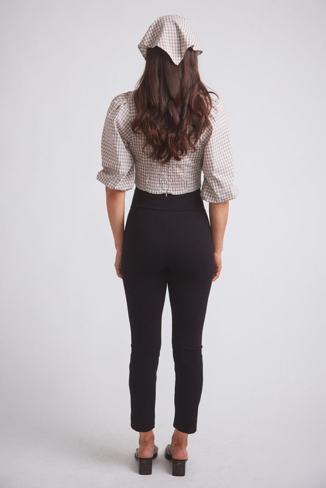 Leona | Checkered Puff-Sleeve Blouse | Coco Plaid