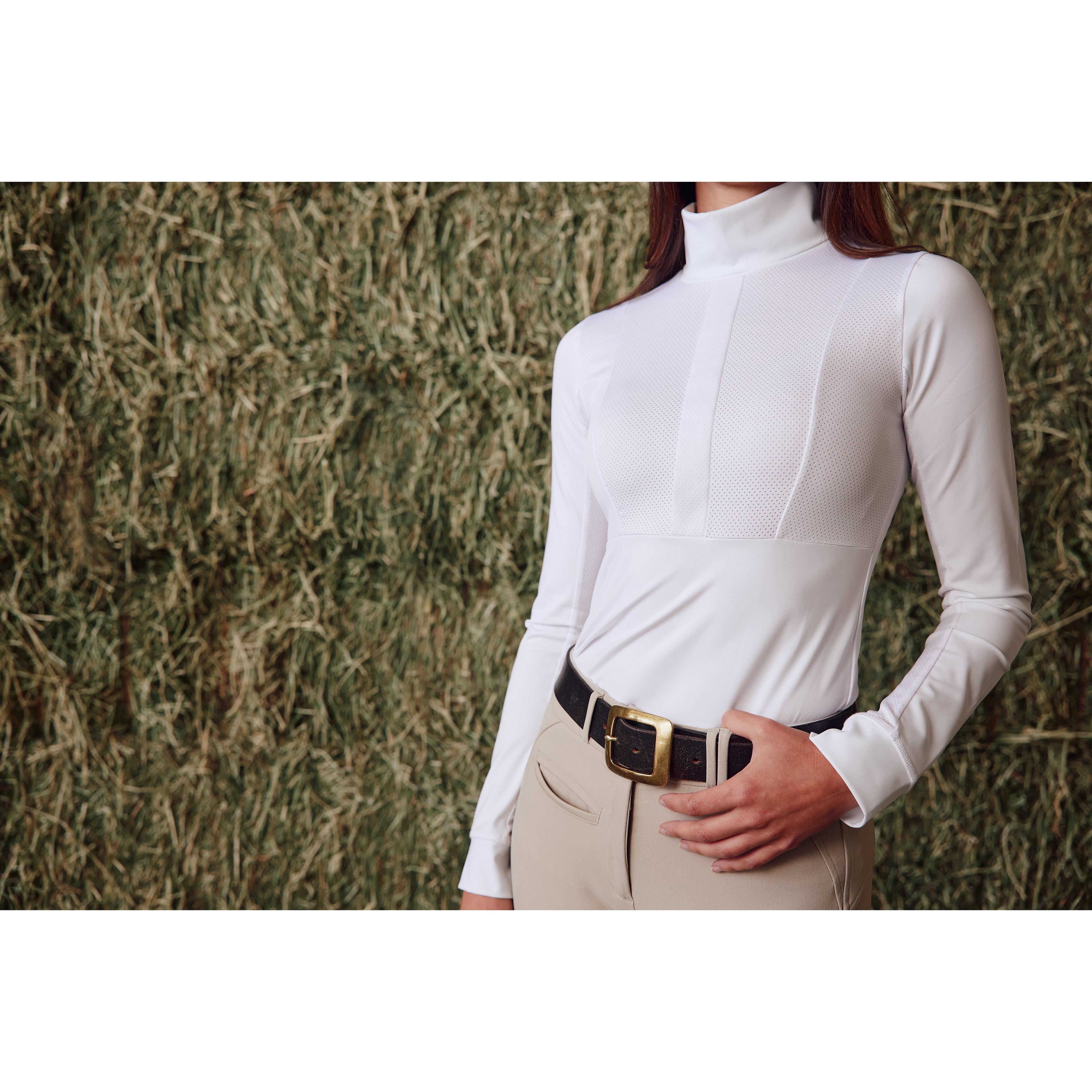 Haley | Lightweight UV Riding Baselayer | Bright White