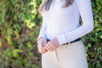 Carol | Performance Crewneck Riding Top | White Rib