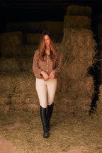 Lee | Mandarin Collar Button Blouse | Toasted Almond