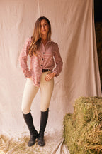 Kaley | Seersucker Gingham Button Down | Cherry Pie