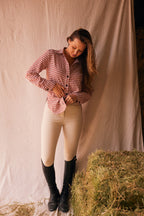 Kaley | Seersucker Gingham Button Down | Cherry Pie