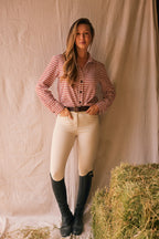 Kaley | Seersucker Gingham Button Down | Cherry Pie