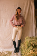 Kaley | Seersucker Gingham Button Down | Cherry Pie