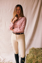 Jessica II | Gingham Equestrian Button-Down Shirt | Cinnamon