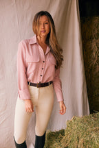 Jessica II | Gingham Equestrian Button-Down Shirt | Cinnamon