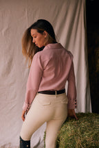 Jessica II | Gingham Equestrian Button-Down Shirt | Cinnamon
