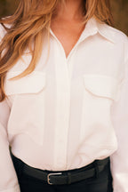 Jessica | Seersucker Equestrian Button-Down Shirt | Ivory