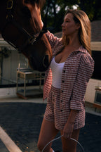 Kent | Cherry Check Cotton Boxer Short | Red Gingham