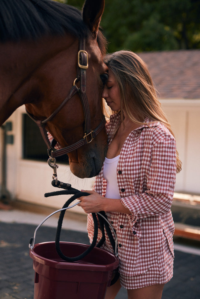 Kent | Cherry Check Cotton Boxer Short | Red Gingham