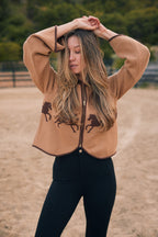 Parker | Cropped Equestrian Sweater | Wild Horses