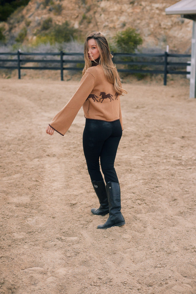 Parker | Cropped Equestrian Sweater | Wild Horses