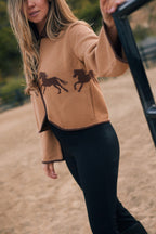 Parker | Cropped Equestrian Sweater | Wild Horses