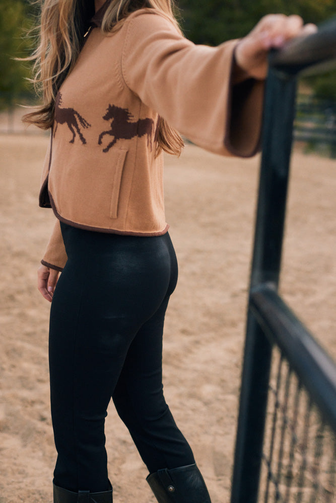 Parker | Cropped Equestrian Sweater | Wild Horses