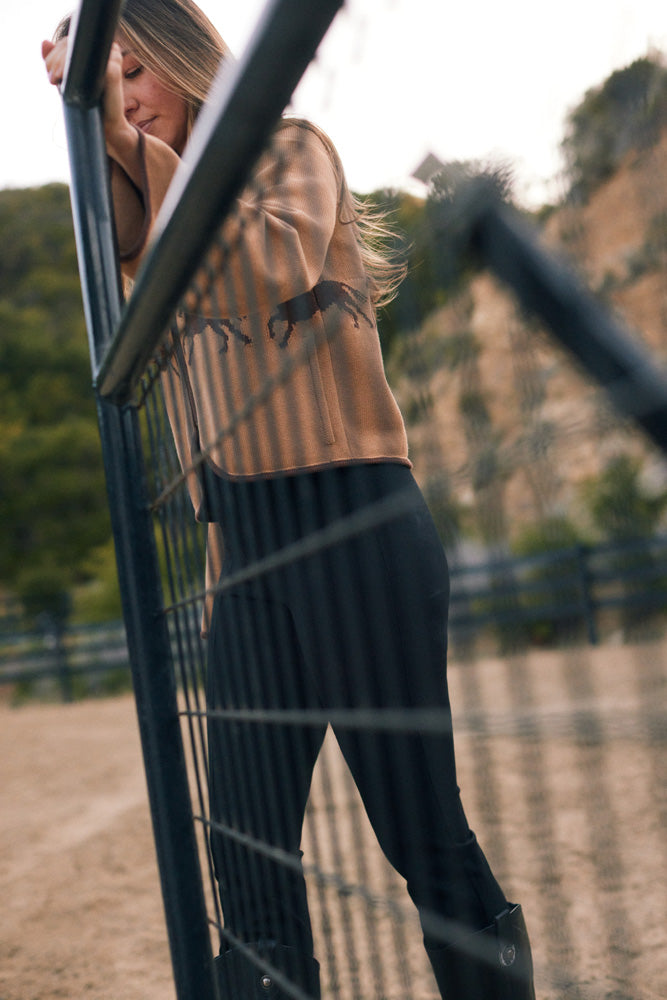Parker | Cropped Equestrian Sweater | Wild Horses
