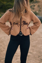 Parker | Cropped Equestrian Sweater | Wild Horses