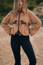 Parker | Cropped Equestrian Sweater | Wild Horses