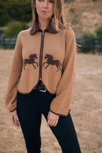 Parker | Cropped Equestrian Sweater | Wild Horses