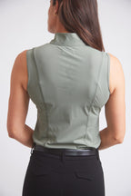 Cameron | Sleeveless Zip Riding Top | Thyme