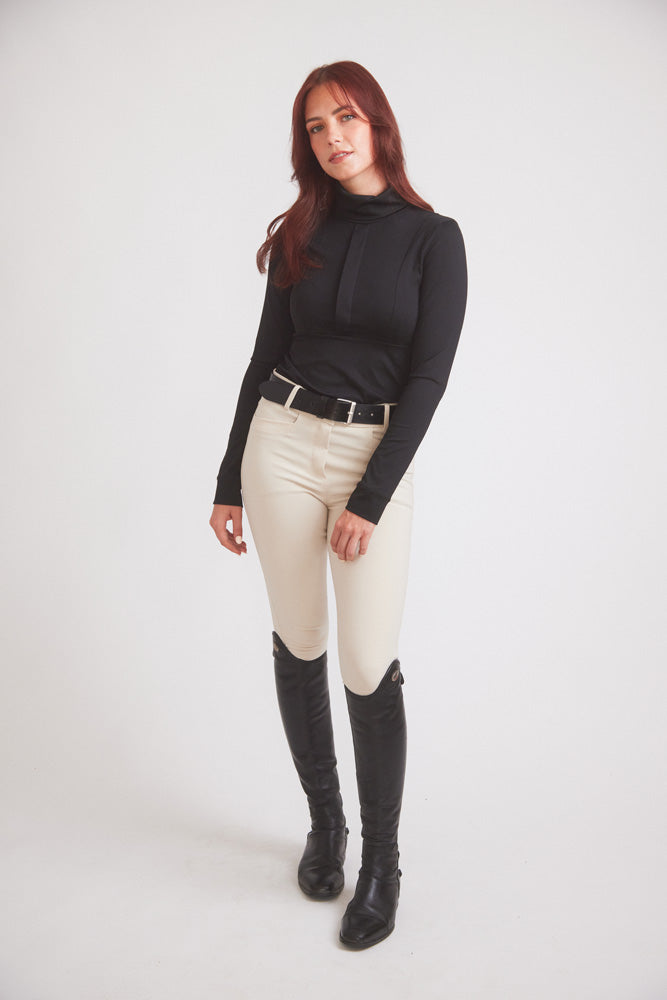 Haley | UV Riding Base-layer  | Turtleneck Sun-shirt | Black