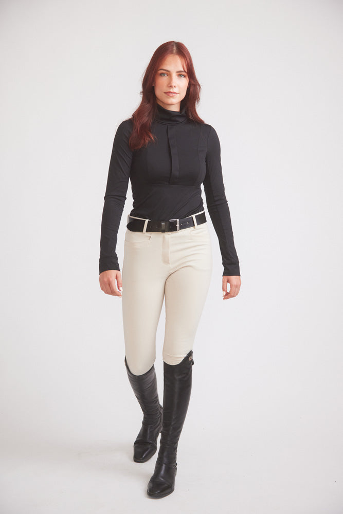 Haley | UV Riding Base-layer  | Turtleneck Sun-shirt | Black