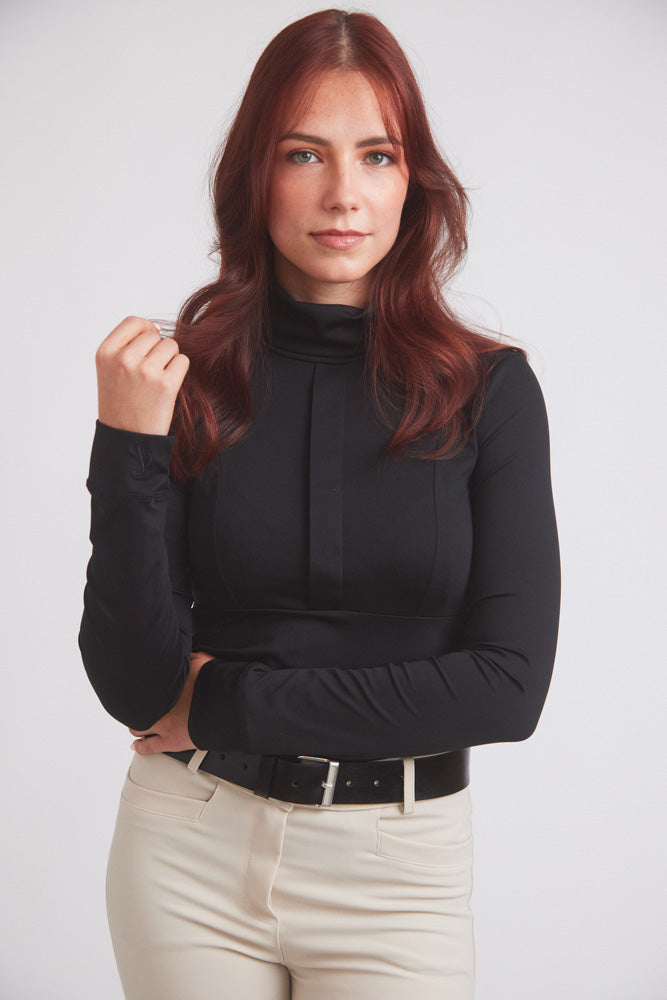Haley | UV Riding Base-layer  | Turtleneck Sun-shirt | Black