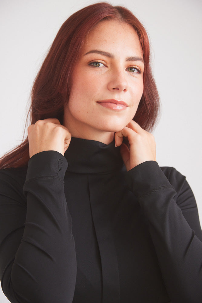 Haley | UV Riding Base-layer  | Turtleneck Sun-shirt | Black