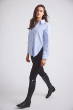 Kaley | Seersucker Plaid Button Down | Cornflower Blue