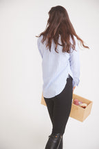 Kaley | Seersucker Plaid Button Down | Cornflower Blue