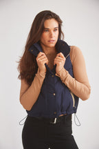 Mia | Water-Resistant Down Riding Vest | Navy