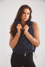 Mia | Water-Resistant Down Riding Vest | Navy