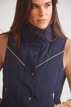 Mia | Water-Resistant Down Riding Vest | Navy