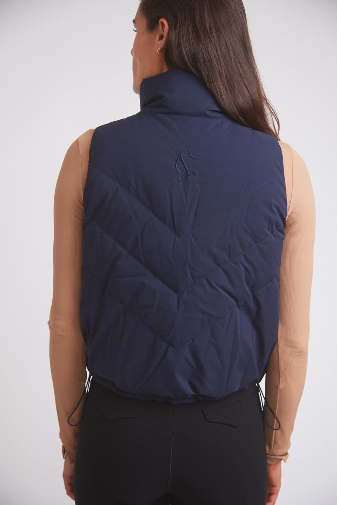 Mia | Water-Resistant Down Riding Vest | Navy
