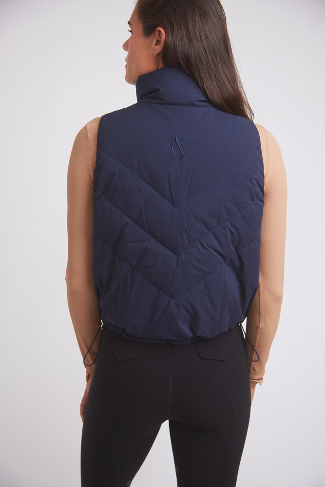 Mia | Water-Resistant Down Riding Vest | Navy