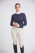 Isabel 2.0 | Long-sleeve Equestrian Show Shirt | UV Lightweight Fabric | Navy