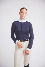 Isabel 2.0 | Long-sleeve Equestrian Show Shirt | UV Lightweight Fabric | Navy