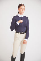Isabel 2.0 | Long-sleeve Equestrian Show Shirt | UV Lightweight Fabric | Navy