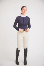 Isabel 2.0 | Long-sleeve Equestrian Show Shirt | UV Lightweight Fabric | Navy