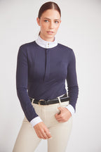 Isabel 2.0 | Long-sleeve Equestrian Show Shirt | UV Lightweight Fabric | Navy